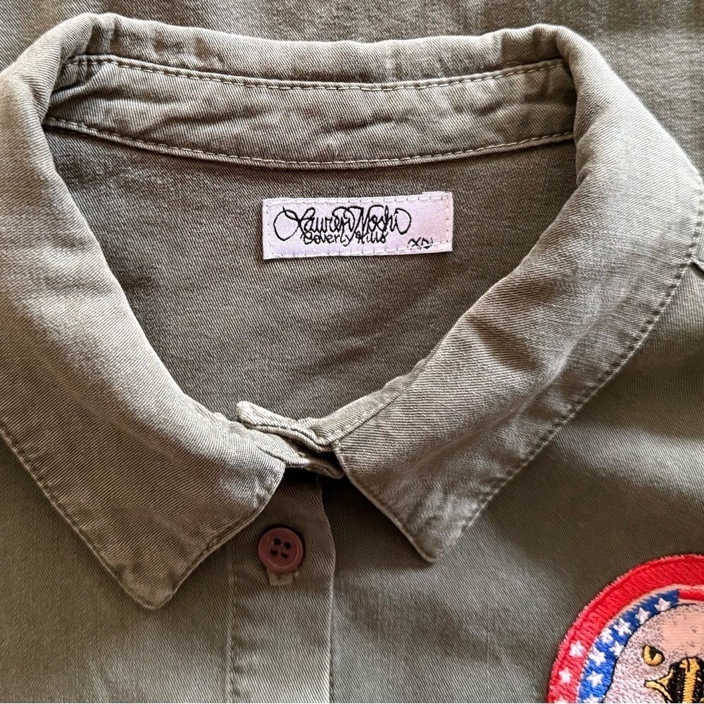 Lauren Moshi button down Shirt with Eagle Patch - Picture 4 of 4